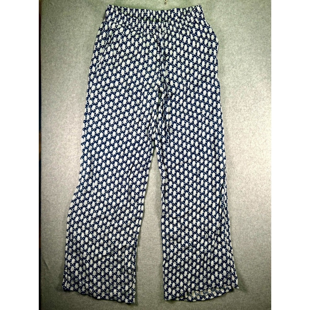 Soft Joie Casual Pajama Pants Womens Small Navy White Patterned Drawstring Waist